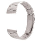 22mm three-bead steel watch band, silver-tone, curved fit with folding clasp