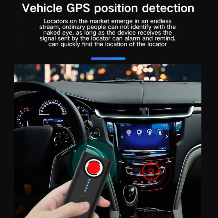 T1 camera detector held in hand, showing red sensor ring and two control buttons