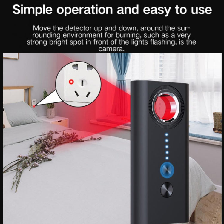 Upright T1 camera detector with red sensor ring and two control buttons