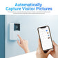 White smart doorbell camera mounted on wall for visitor photo capture