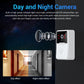White smart doorbell camera with red IR indicator lights for night viewing