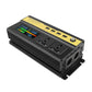 Solar power inverter angled view with digital display, AC sockets, and cooling vents