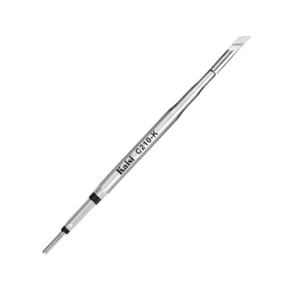 Soldering iron tip head, conical metal tool with black insulation ring