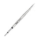 Soldering iron tip head, angled metal tip with printed label on shaft