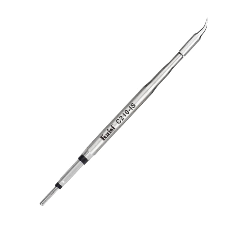 Soldering iron tip head, angled metal tip with C210-IS marking on shaft