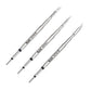 Set of three soldering iron heads, metal tips with black collar and labels