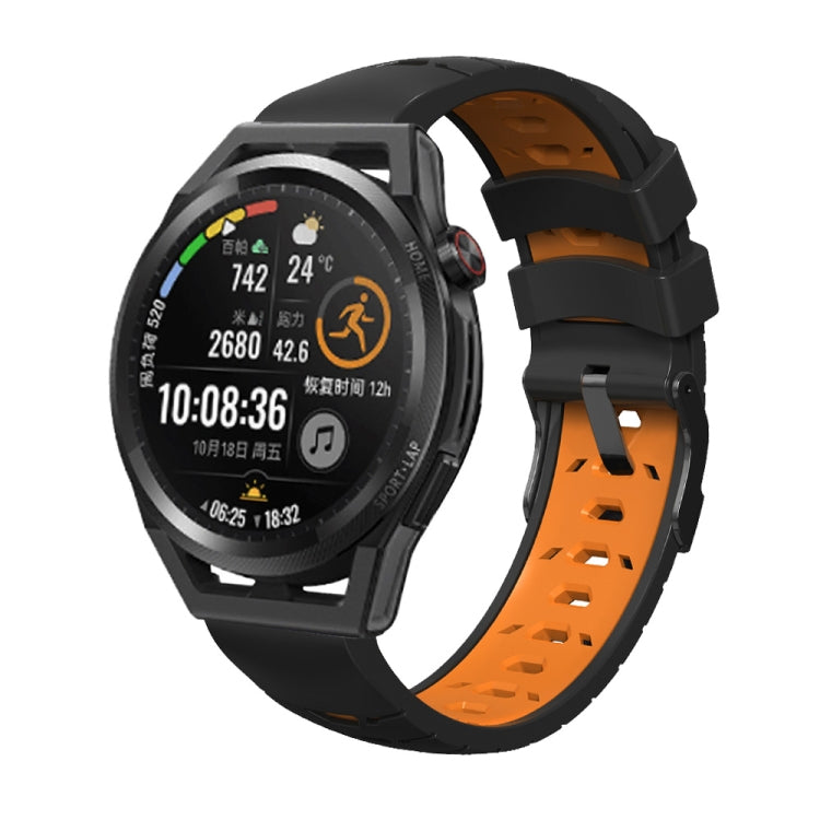 Trapezoidal Three-row Hole Silicone Watch Band, For Huawei Watch GT Runner