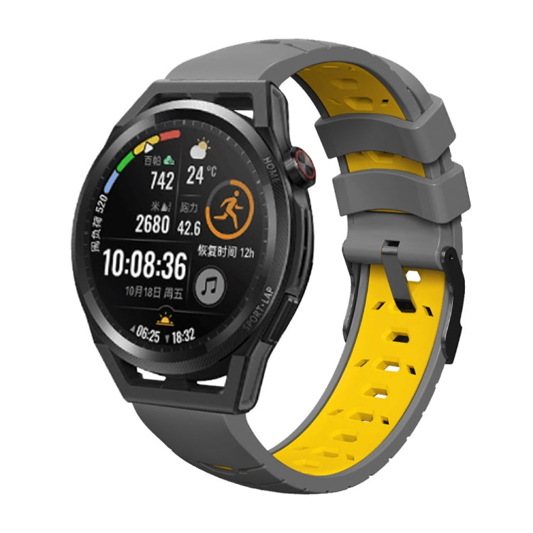 Trapezoidal Three-row Hole Silicone Watch Band, For Huawei Watch GT Runner