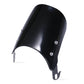 Motorcycle retro headlight windshield, curved matte black shell with side bracket and screws