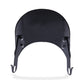 Motorcycle retro headlight windshield, matte black with four side screw caps and curved cutout