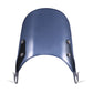 Motorcycle retro headlight windshield, blue-tinted smoked screen with side mounting brackets