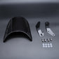 Motorcycle headlight windshield kit, black windshield, brackets, bolts, and rubber grommets
