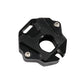 Black motorcycle key shell with textured surface and round key cutout