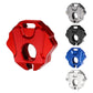 Motorcycle key shells set in red, blue, black, and silver with metal screws