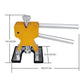 Paintless dent puller with yellow base and metal pull frame for pulling dents.