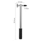 Silver dent puller handle with black textured grip, size diagram