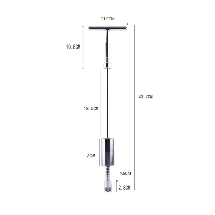 Painless dent repair tool rod with top T-handle and lower cylinder