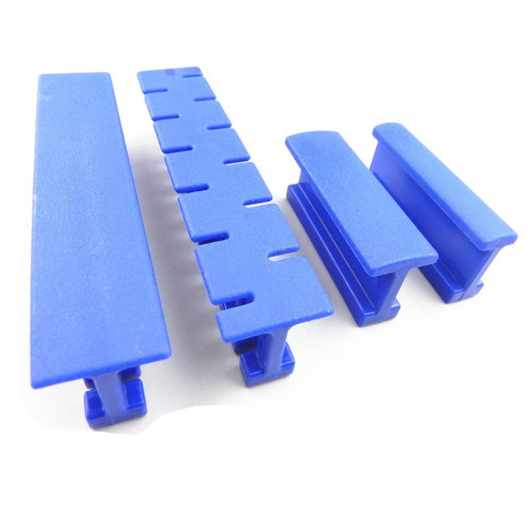 Blue dent repair pulling tabs with spring-like notches