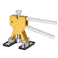 Car dent repair puller lifter tool with two metal rods and yellow clamp base