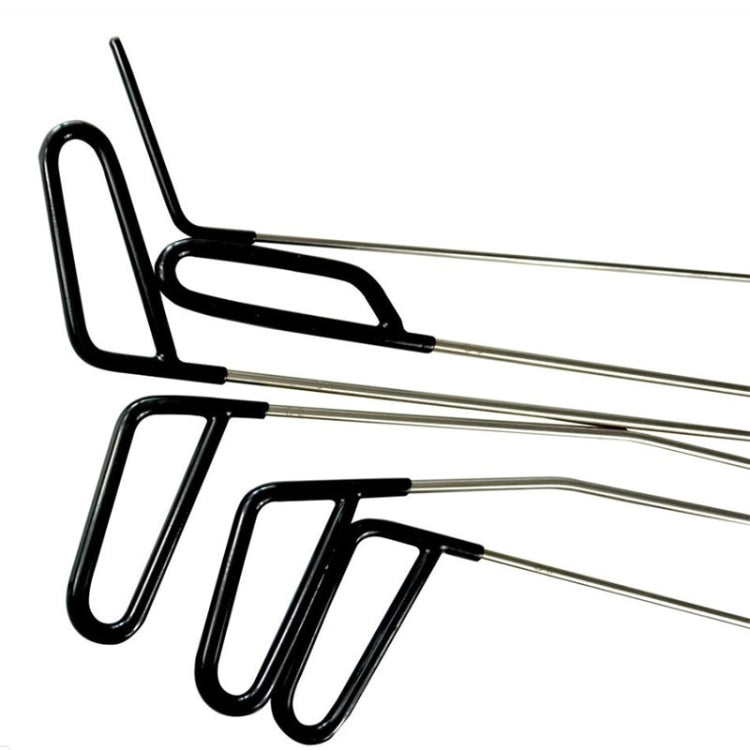 Paintless dent repair hook rod set with black and silver ends