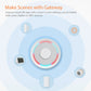 White Zigbee water sensor system showing round leak probe and indicator circle