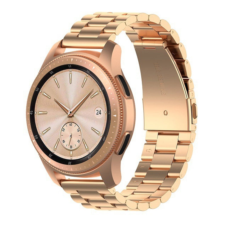 Gold steel smartwatch strap with rose-gold case and gold-toned dial watch