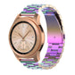 Iridescent purple and teal steel smartwatch strap with rose-gold case watch