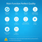 Zigbee door sensor overview graphic with white sensor shapes and feature icons.
