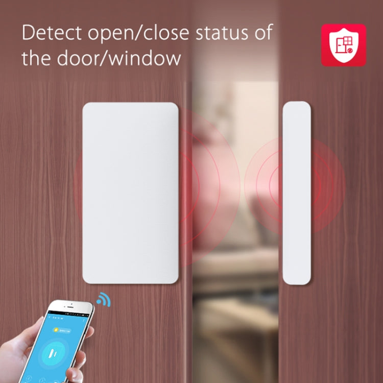 White door/window contact sensor and slim strip for open or close detection.