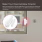White wireless door/window sensor mounted on window frame