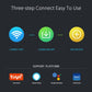 White wireless door sensor with WiFi connectivity setup icons