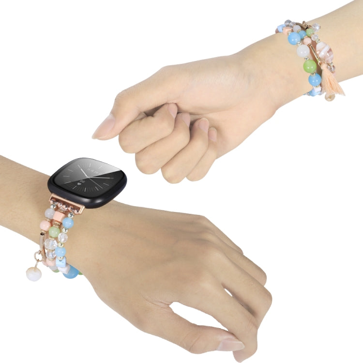 Round Bead Chain Watch Band, For Fitbit Charge 5, For Fitbit Versa 3 / Sense