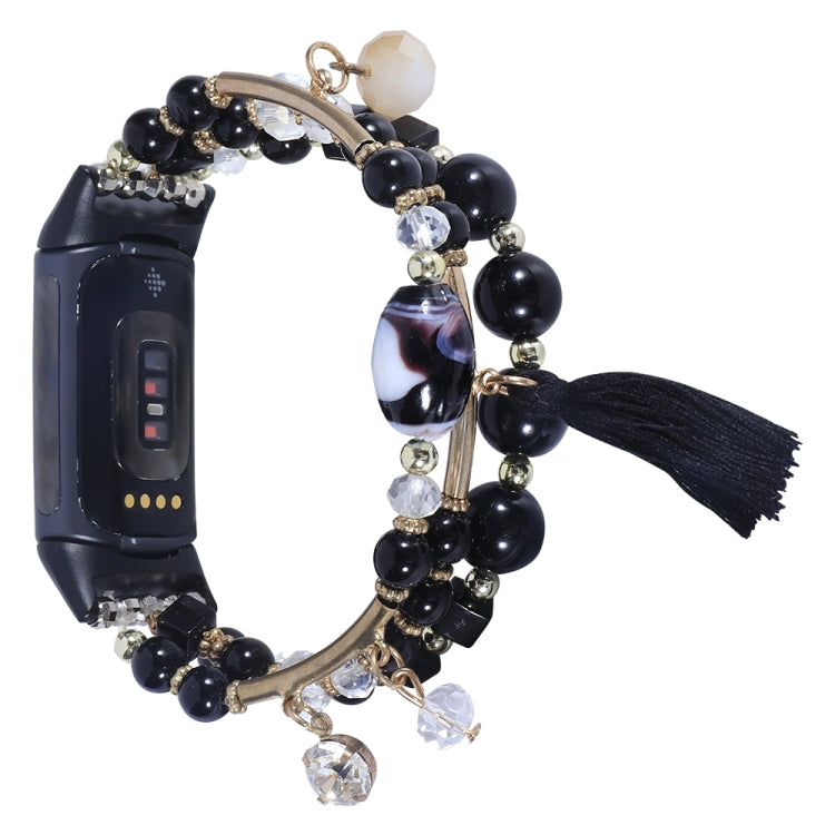 Round Bead Chain Watch Band, For Fitbit Charge 5, For Fitbit Versa 3 / Sense