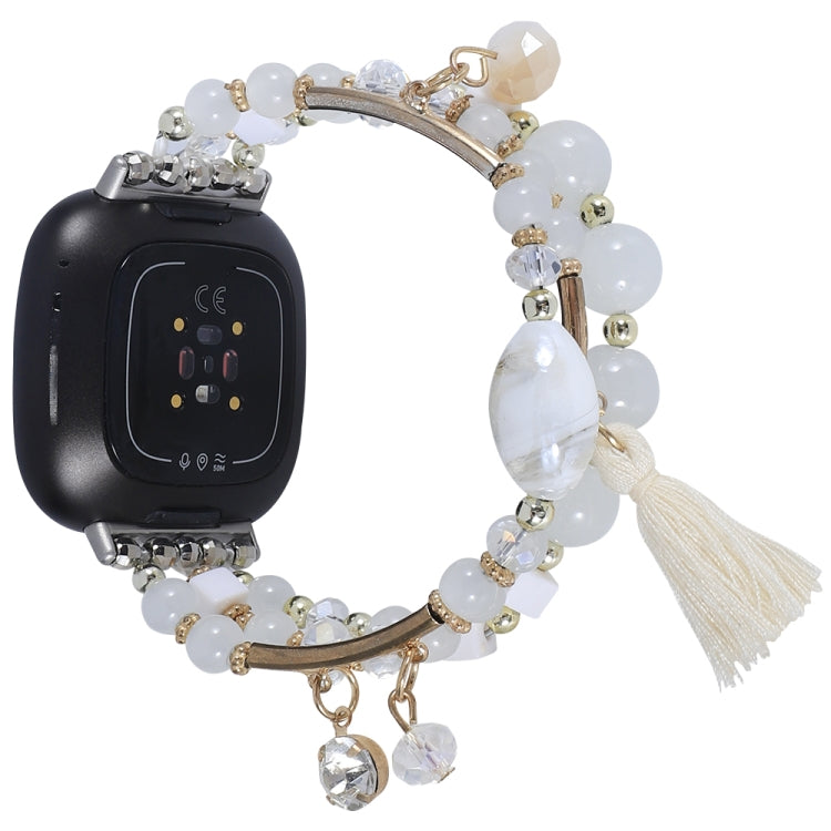 Round Bead Chain Watch Band, For Fitbit Charge 5, For Fitbit Versa 3 / Sense