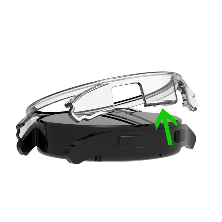Clear half-pack watch case frame with raised bezel and protective cover for smartwatch