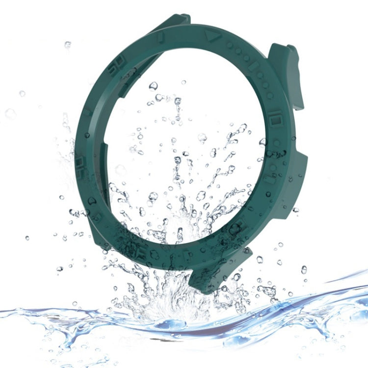 Green half-pack watch case frame with splash-resistant design and raised bezel