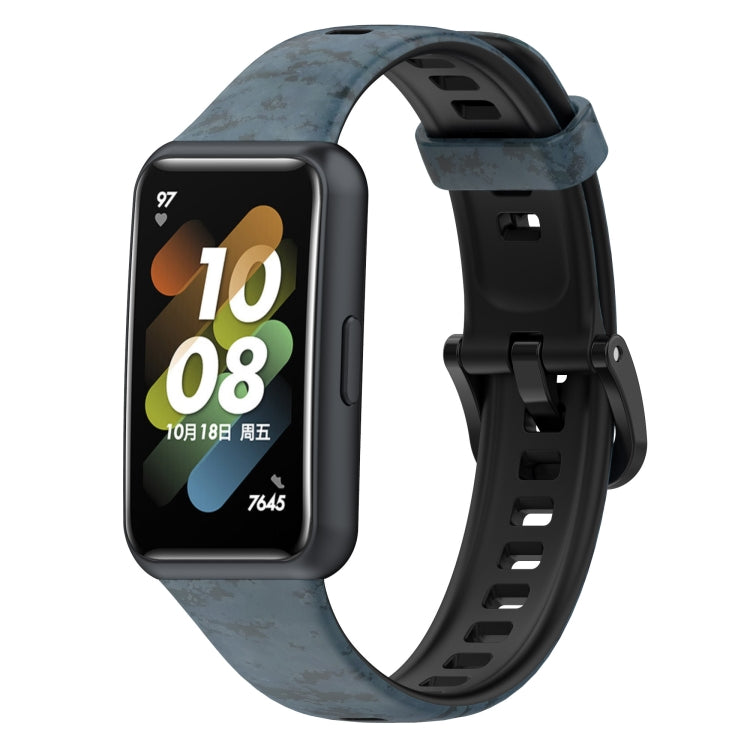 TPU watch band with grey camouflage pattern and perforated strap holes for secure fit