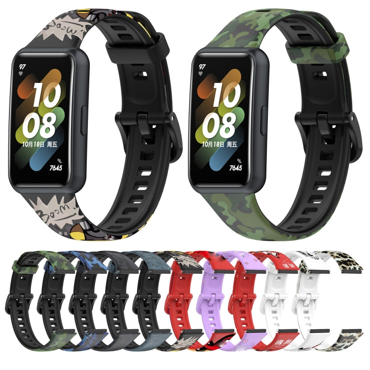 Assorted TPU camouflage watch bands in multiple colors, each with perforated strap holes