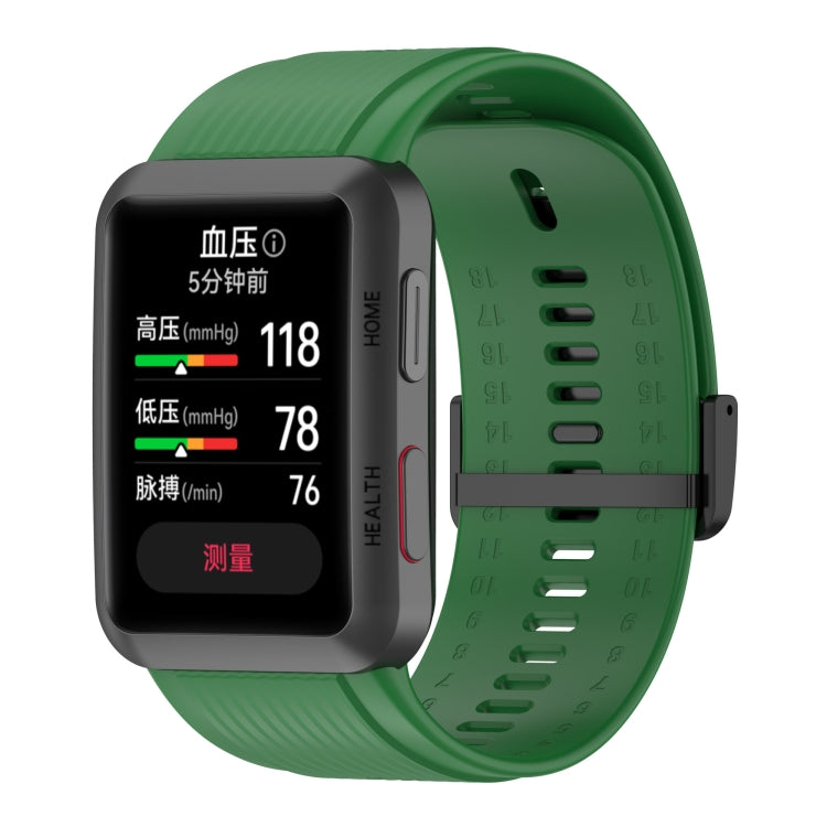 Solid Color Silicone Watch Band with Buckle, For Huawei Watch D