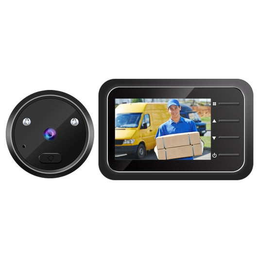 Digital door viewer with 2.4-inch screen and round camera module, dark gray