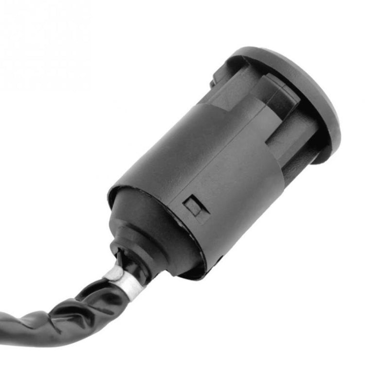 Motorcycle ignition switch cylinder with female electrical connector and wire lead