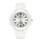 Student sports waterproof electronic watch with white strap and black dial