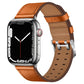 Double Buckles Leather Watch Band For Apple Watch Series, 7 41mm / 6&SE&5&4 40mm / 3&2&1 38mm, 7 45mm / 6&SE&5&4 44mm / 3&2&1 42mm