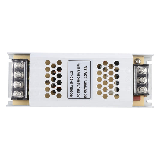 LED switching power supply front with input/output screw terminals and honeycomb ventilation