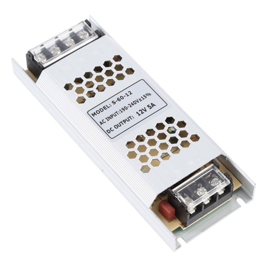 LED switching power supply with honeycomb vents and screw terminal blocks, white metal case