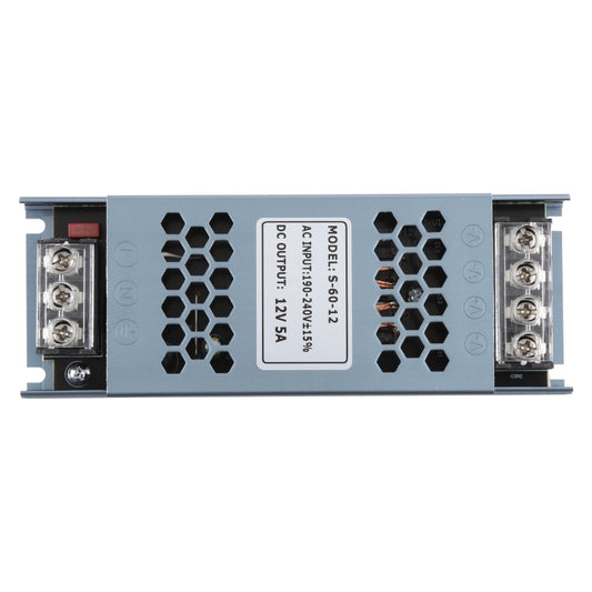 LED power supply transformer with label window and screw terminal output on front