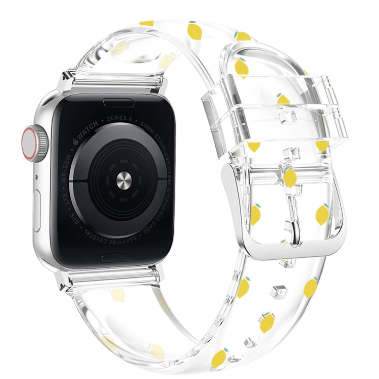 Square Buckle Transparent Watch Band For Apple Watch Series, 7 41mm / 6&SE&5&4 40mm / 3&2&1 38mm, 7 45mm / 6&SE&5&4 44mm / 3&2&1 42mm