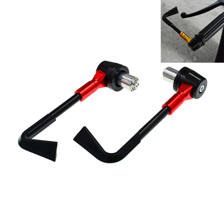 Red and black CNC horn-shaped motorcycle drop guard rod, pair with mounting bolts