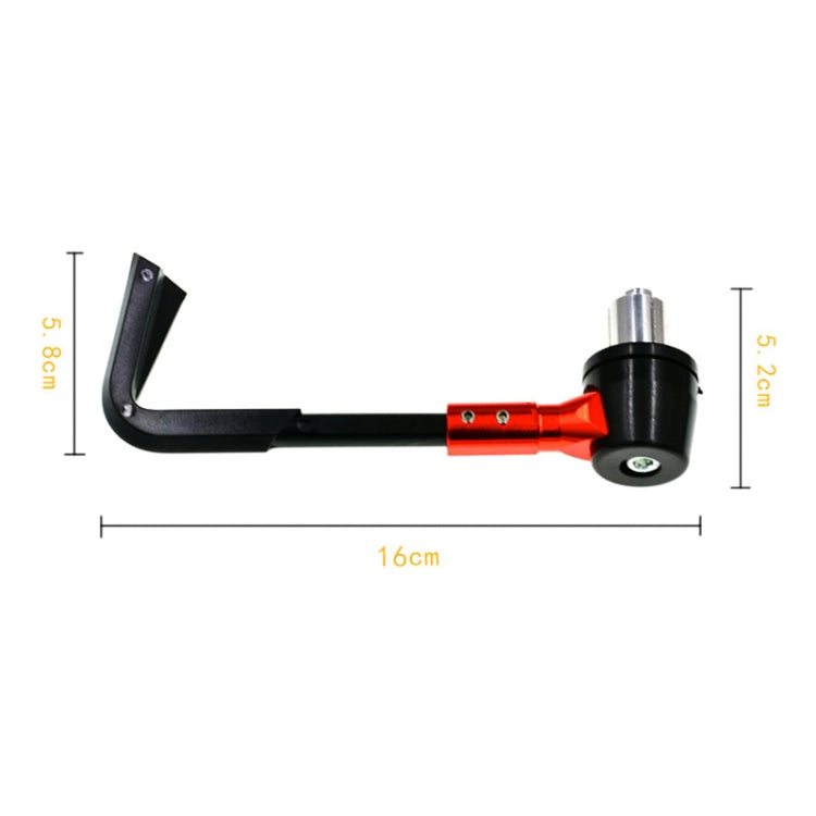 Red and black anti-fall motorcycle guard bar with horn-style CNC end caps, 16 cm