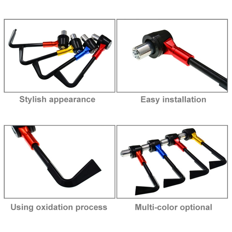 Multi-color motorcycle drop guard rods set with U-shaped arms and horn-style end caps